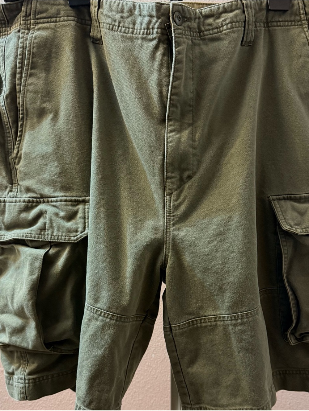 OP Olive/Tan Casual Zip-Front Cargo  Shorts